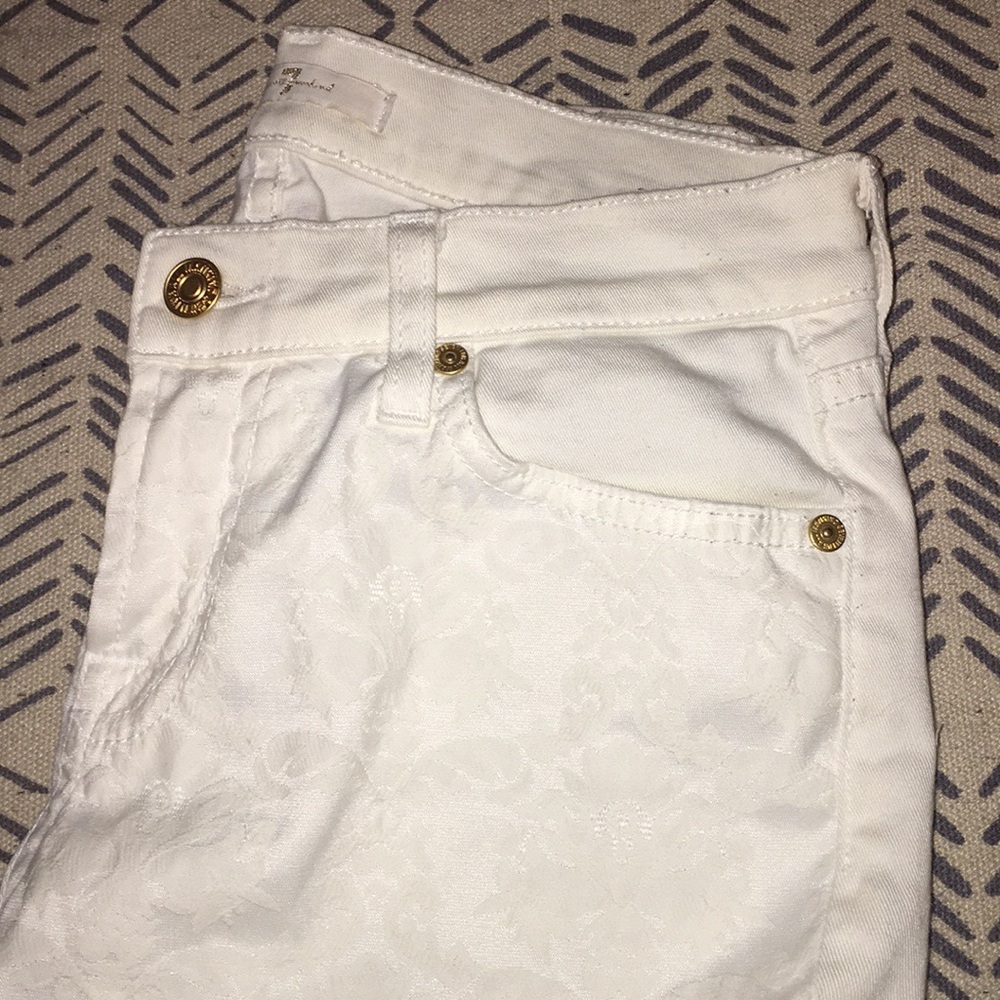7 for all man kind white lace front skinny jeans